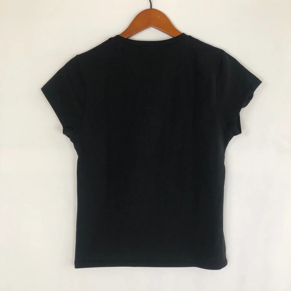 NEW J Crew Cotton Stretch Short Sleeve Shirt Black‎ Size L